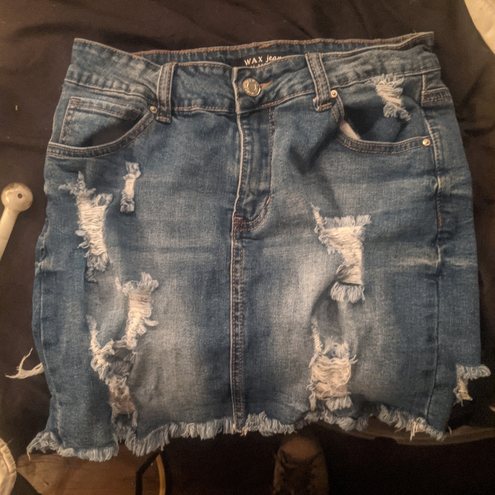 Wax jeans skirt